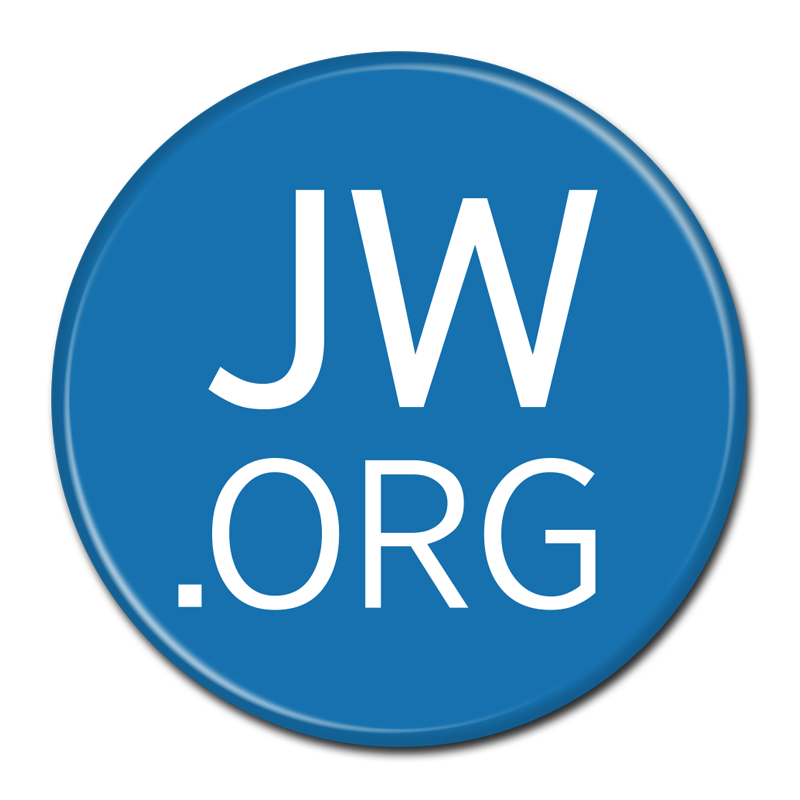 JW.org Round Premium Pinback Buttons, Blue JW.org Pins, Text Buttons