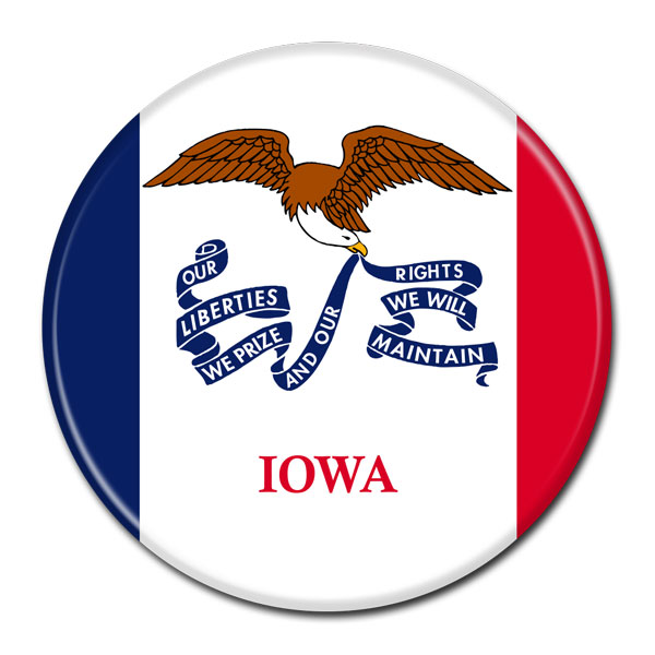 FLAG BUTTON - Iowa FLAG BUTTON - Iowa