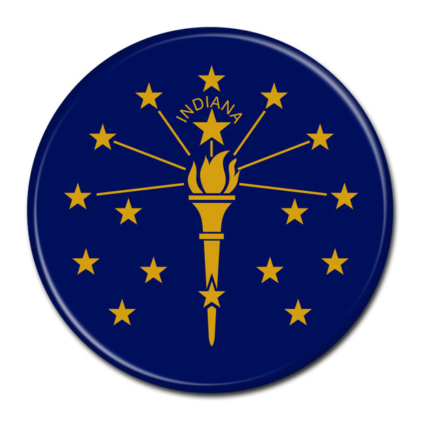 FLAG BUTTON - Indiana