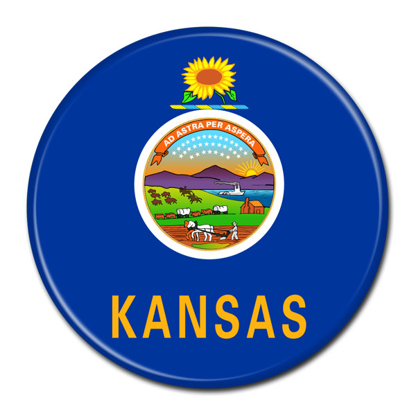 FLAG BUTTON - Kansas