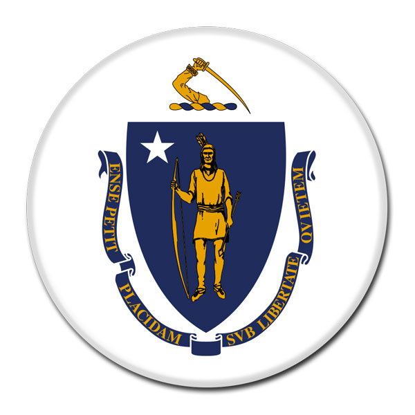 FLAG BUTTON - Massachusetts