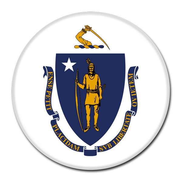 FLAG BUTTON - Massachusetts FLAG BUTTON - Massachusetts