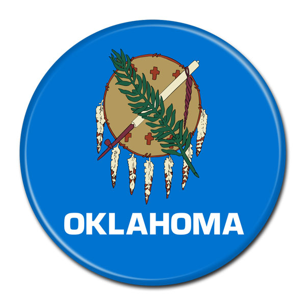 FLAG BUTTON - Oklahoma
