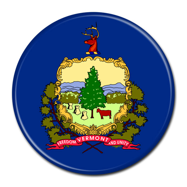 FLAG BUTTON -Vermont