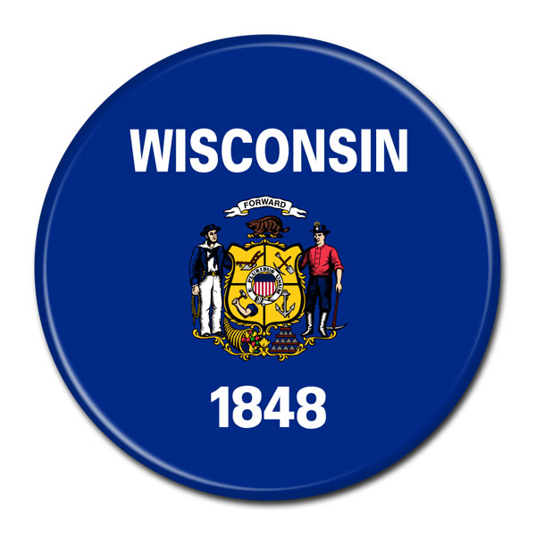 FLAG BUTTON - Wisconsin