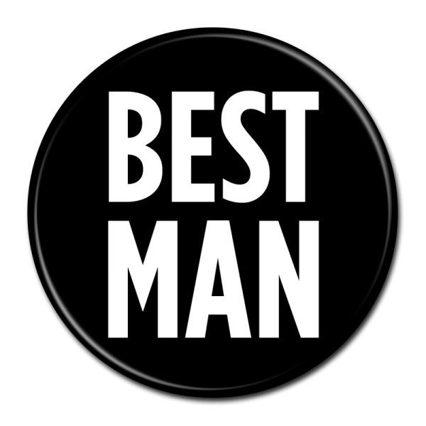 Best Man Buttons - Black & White