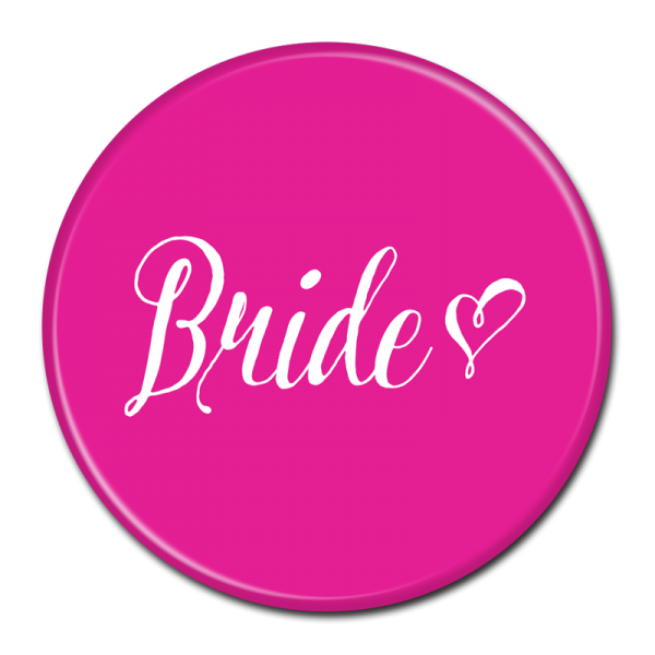 Bride Buttons - Pink Heart