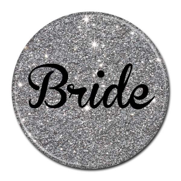 Bride Buttons - Silver Sparkle