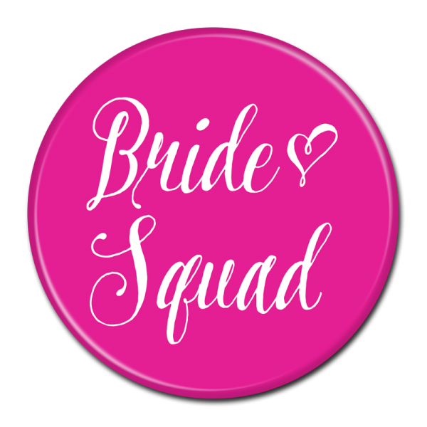 Bachelorette Party Buttons - Bride Squad Pink