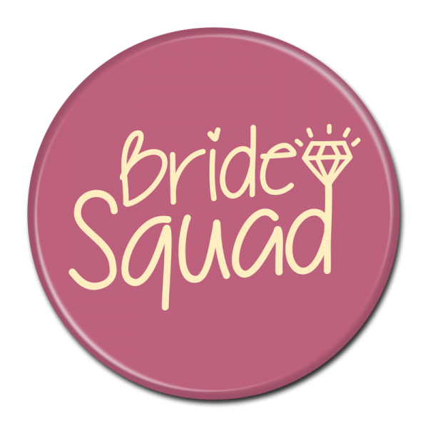 Bachelorette Party Buttons - Bride Squad Maroon