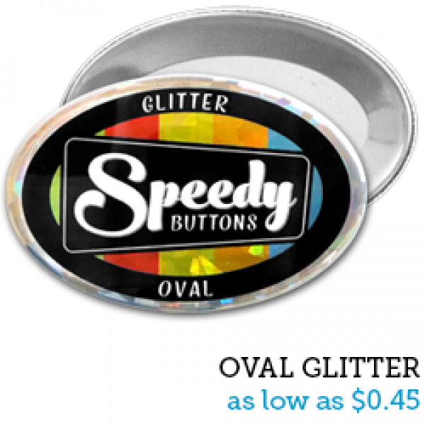 OVAL Glitter Buttons