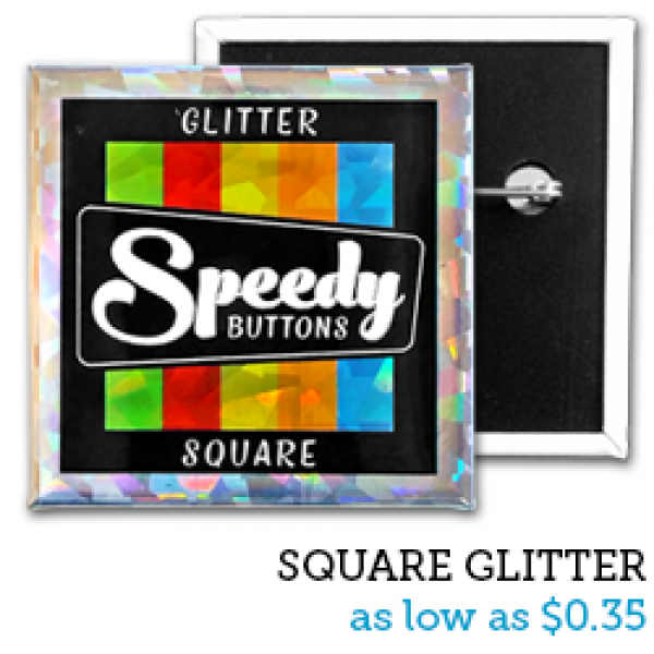 SQUARE Glitter Buttons