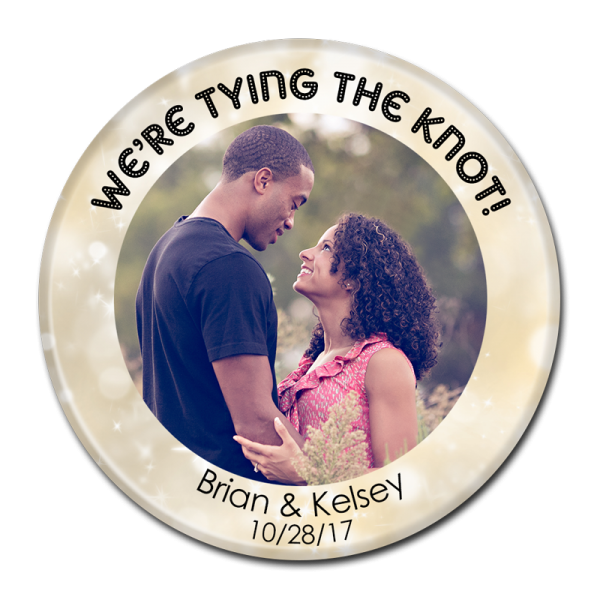 Wedding Buttons - We're Tying The Knot